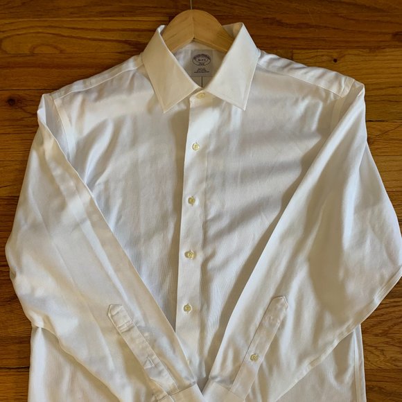 Brooks Brothers White Button Down Dress Shirt, Non-iron - Picture 1 of 5